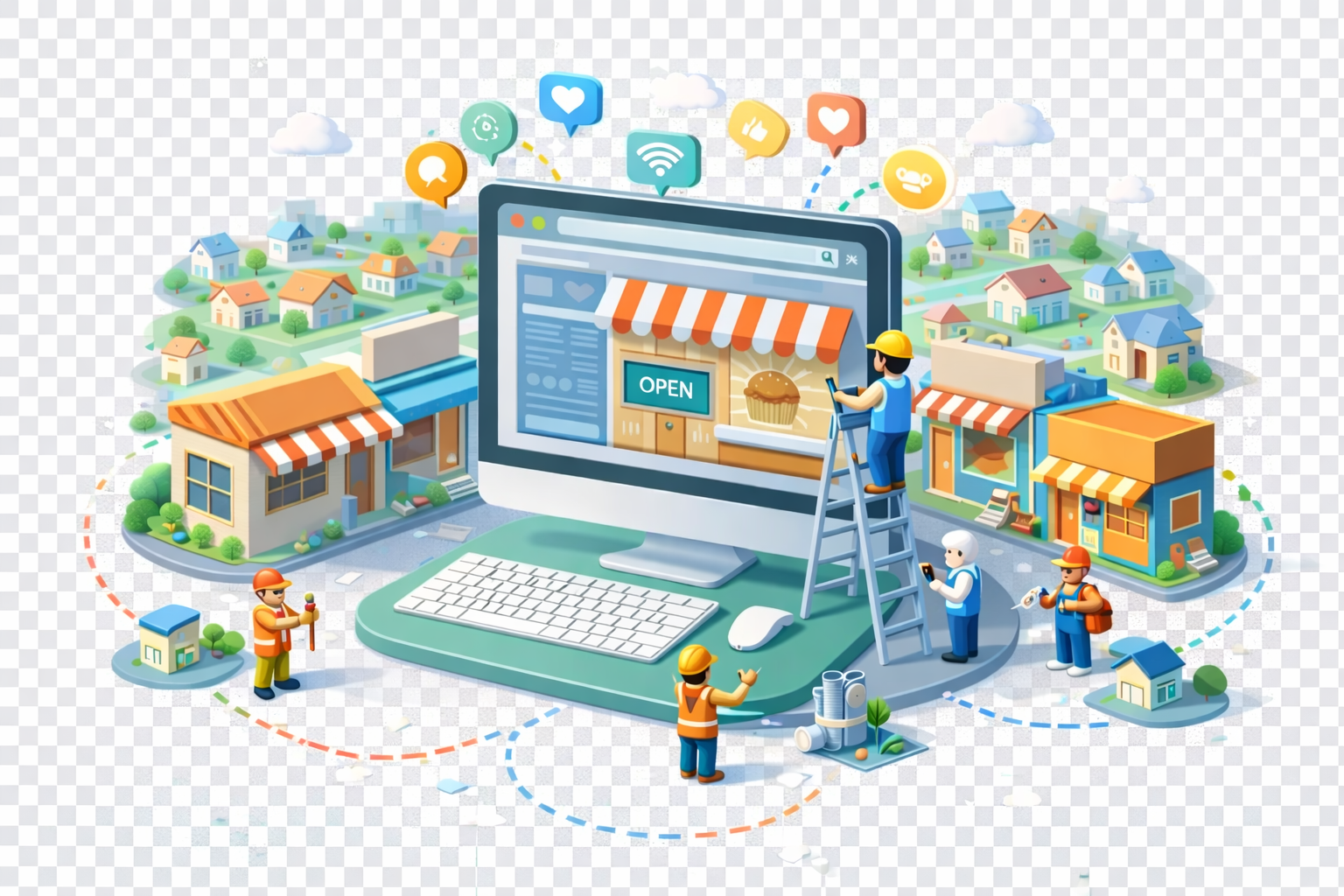 Small business website being built